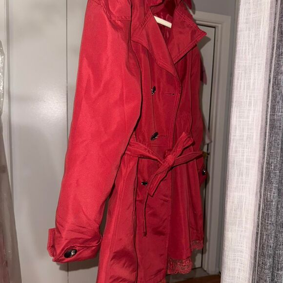 Coquette Dark Red Double Breasted Coat - Picture 3 of 6